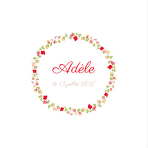 Faire-part de naissance Jardin fleuri (4 pages) rouge Faire-part de naissance Jardin fleuri (4 pages) rouge