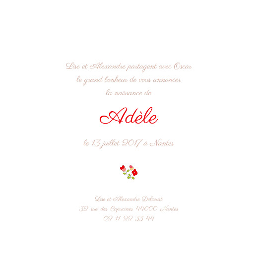 Faire-part de naissance Jardin fleuri (4 pages) rouge - Page 3 Faire-part de naissance Jardin fleuri (4 pages) rouge - Page 3
