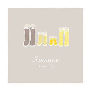 Faire-part de naissance Balade (2 enfants) beige jaune Faire-part de naissance Balade (2 enfants) beige jaune