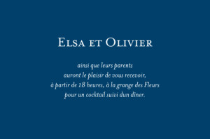 Carton d'invitation mariage Chic bleu roi Carton d'invitation mariage Chic bleu roi