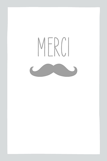 Carte de remerciement Moustache portrait 4 photos gris Carte de remerciement Moustache portrait 4 photos gris
