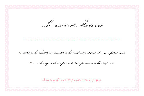 Carton réponse mariage Gourmand raffiné rose - Page 2 Carton réponse mariage Gourmand raffiné rose - Page 2