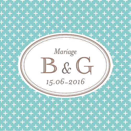Etiquette de mariage Motif chic (carré) turquoise Etiquette de mariage Motif chic (carré) turquoise
