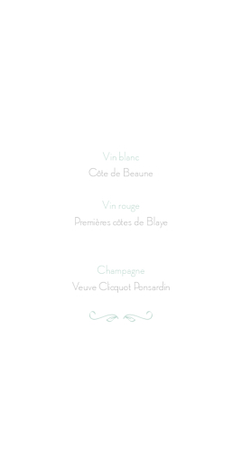 Menu de mariage Envolée vert d\'eau - Page 2 Menu de mariage Envolée vert d\'eau - Page 2