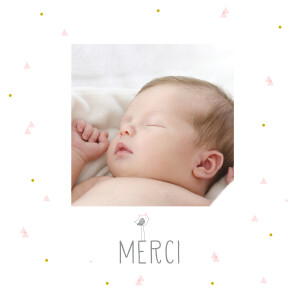Carte de remerciement Là-haut photo rose Carte de remerciement Là-haut photo rose