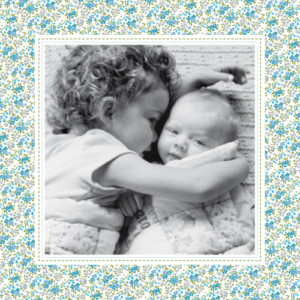 Faire-part de naissance Bilingue liberty bleu Faire-part de naissance Bilingue liberty bleu