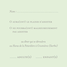 Carton réponse mariage Chic (carré) vert pâle Carton réponse mariage Chic (carré) vert pâle