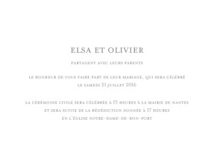 Faire-part de mariage Chic (grand format) blanc Faire-part de mariage Chic (grand format) blanc