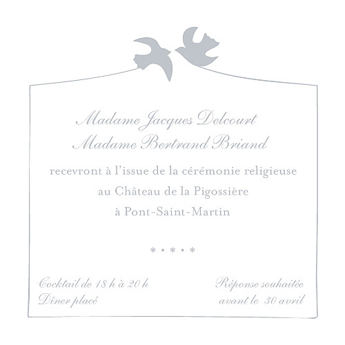 Carton D Invitation Mariage Colombe Rosemood