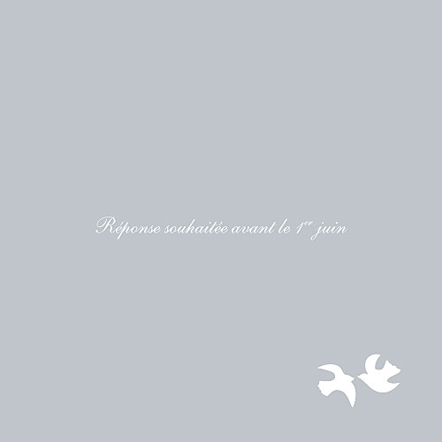 Carton réponse mariage Colombe gris Carton réponse mariage Colombe gris
