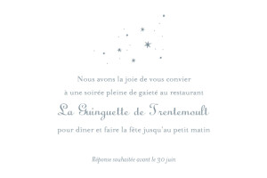 Carton d'invitation mariage Étoile gris bleu