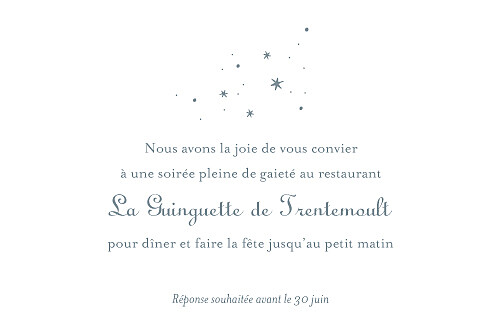 Carton d'invitation mariage Étoile gris bleu - Page 1