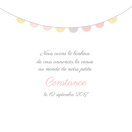 Faire-part de naissance Petit noeud photo rose Faire-part de naissance Petit noeud photo rose