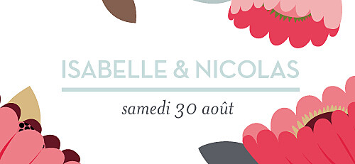 Etiquette de mariage Jardin bohème rouge Etiquette de mariage Jardin bohème rouge