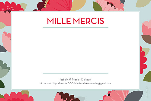 Carte de remerciement mariage Jardin bohème bleu - Page 2 Carte de remerciement mariage Jardin bohème bleu - Page 2