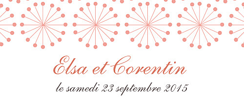 Etiquette de mariage Hollywood corail Etiquette de mariage Hollywood corail