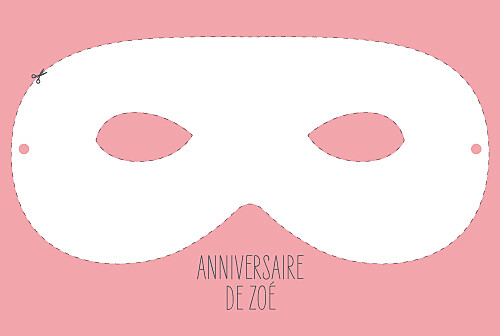 Carte d'anniversaire Masque rose - Recto