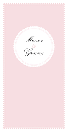 Menu de mariage Gourmand (4 pages) rose Menu de mariage Gourmand (4 pages) rose