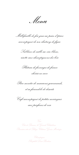 Menu de mariage Gourmand (4 pages) rose - Page 3 Menu de mariage Gourmand (4 pages) rose - Page 3