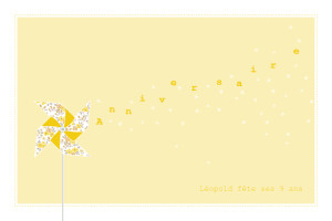 Carte d'anniversaire Moulin à vent jaune