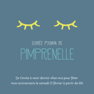 Carte d'anniversaire Soirée pyjama photo bleu nuit Carte d'anniversaire Soirée pyjama photo bleu nuit