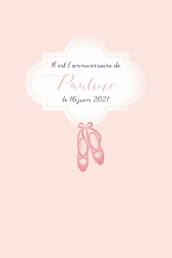 Carte d'anniversaire Chaussons de danse rose - Page 1