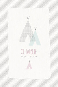 Faire-part de naissance Tipis photo (4 pages) beige rose Faire-part de naissance Tipis photo (4 pages) beige rose