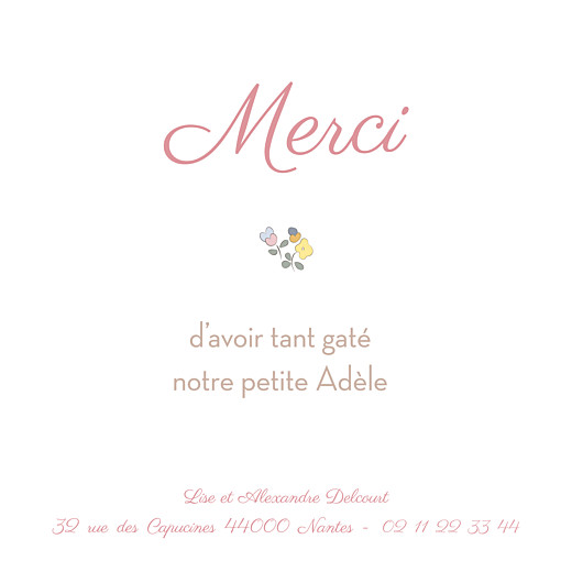 Carte de remerciement Merci jardin fleuri jaune Carte de remerciement Merci jardin fleuri jaune