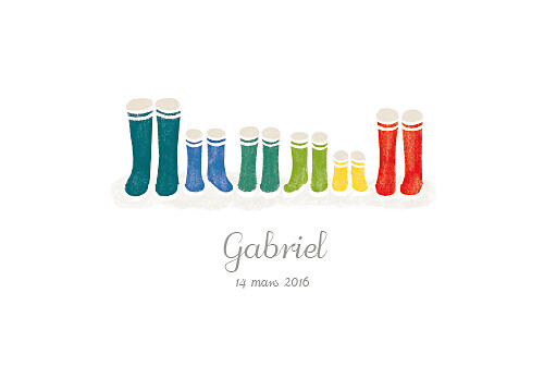 Faire-part de naissance Balade (4 enfants) blanc Faire-part de naissance Balade (4 enfants) blanc