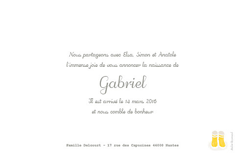 Faire-part de naissance Balade (4 enfants) blanc Faire-part de naissance Balade (4 enfants) blanc