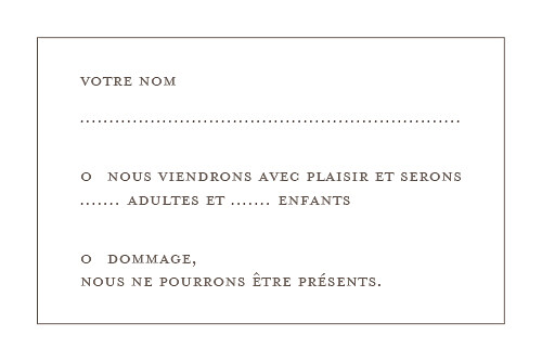 Carton réponse mariage Classique liseré taupe - Page 2 Carton réponse mariage Classique liseré taupe - Page 2