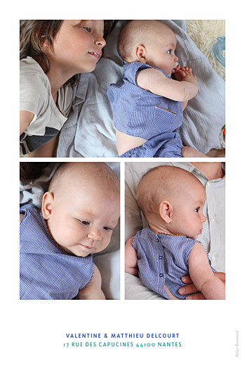 Faire-part de naissance La naissance (4 photos) blanc Faire-part de naissance La naissance (4 photos) blanc