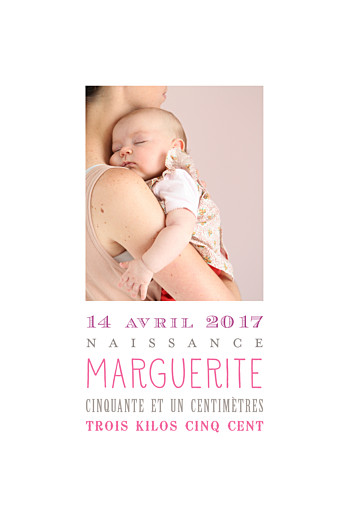 Faire-part de naissance La naissance (2 photos) blanc Faire-part de naissance La naissance (2 photos) blanc
