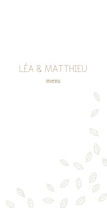 Menu de mariage Nature taupe Menu de mariage Nature taupe