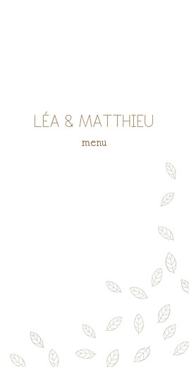 Menu de mariage Nature taupe Menu de mariage Nature taupe
