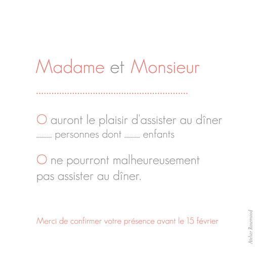 Carton réponse mariage Moderne photo blanc - Page 2 Carton réponse mariage Moderne photo blanc - Page 2