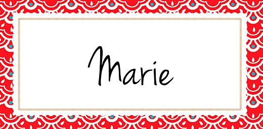 Marque-place Baptême Pattern écusson rouge - Page 1 Marque-place Baptême Pattern écusson rouge - Page 1