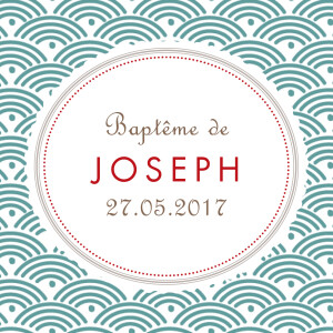 Etiquette perforée baptême Pattern turquoise Etiquette perforée baptême Pattern turquoise