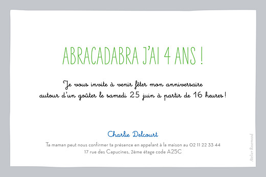 Carte d'anniversaire Abracadabra gris - Page 2 Carte d'anniversaire Abracadabra gris - Page 2