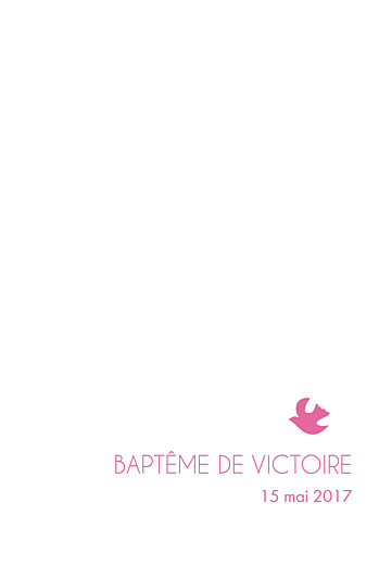 Menu de baptême Oiseaux (4 pages) rose - Page 1 Menu de baptême Oiseaux (4 pages) rose - Page 1