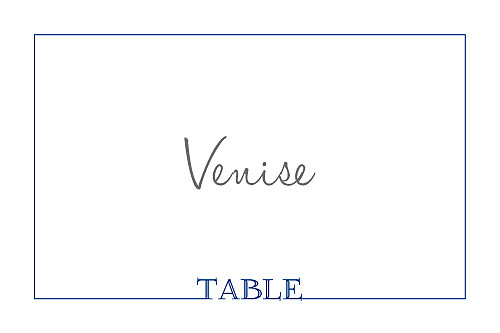 Marque-table mariage Classique liseré bleu Marque-table mariage Classique liseré bleu