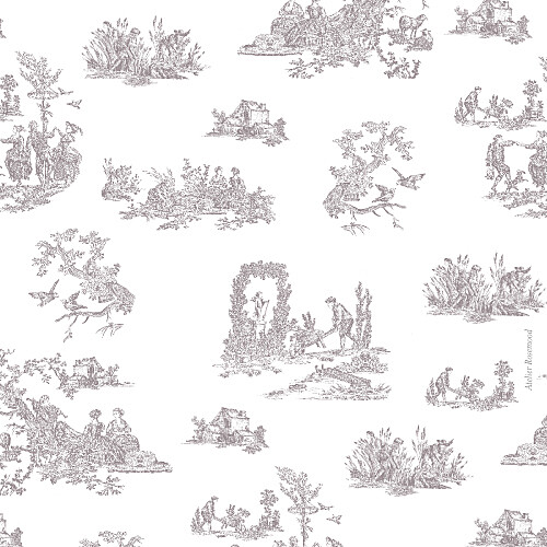 Marque-table mariage Toile de jouy taupe Marque-table mariage Toile de jouy taupe