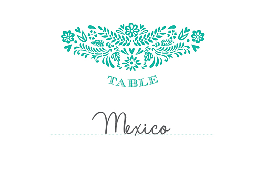Marque-table mariage Papel Picado menthe - Recto