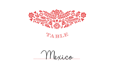 Marque-table mariage Papel picado corail finition