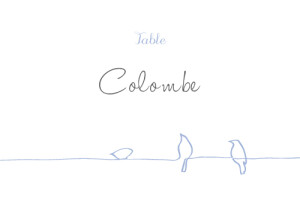 Marque-table mariage Oiseaux bleu