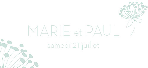 Etiquette de mariage Envolée vert d\'eau Etiquette de mariage Envolée vert d\'eau