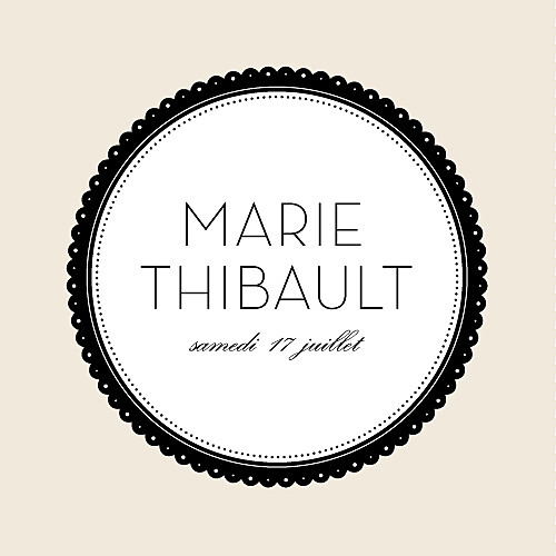 Etiquette de mariage Boudoir beige noir Etiquette de mariage Boudoir beige noir