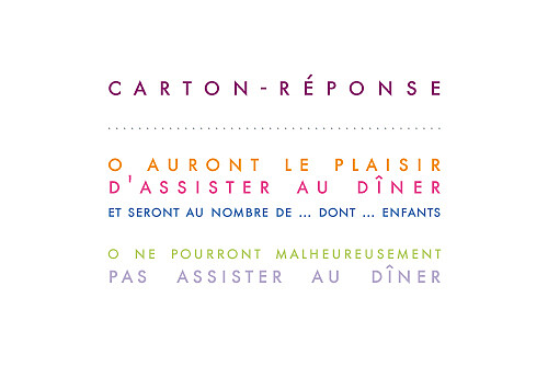 Carton réponse mariage Justifié blanc Carton réponse mariage Justifié blanc