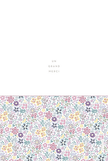 Menu de baptême Mille fleurs rose Menu de baptême Mille fleurs rose