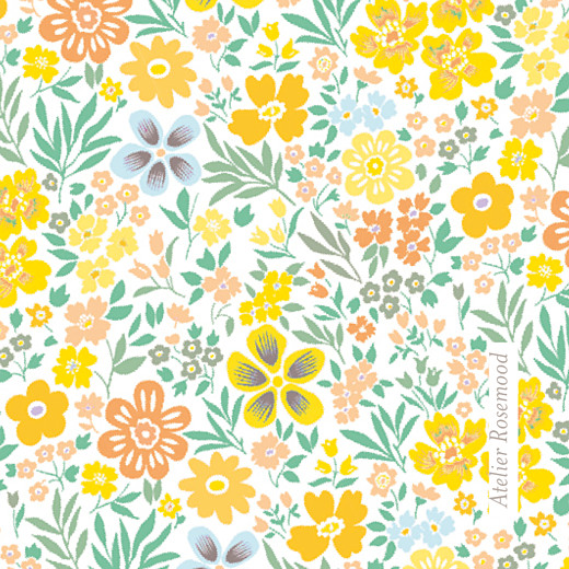 Etiquette de baptême Mille fleurs orange Etiquette de baptême Mille fleurs orange